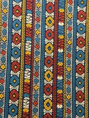 4.44 Yds Cotton Fabric – Boho Retro Stripe Colorful – Sewing Crafts Home Decor