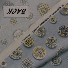 DURALEE ANNABELL PORCELAIN BLUE ASSORTED BUTTONS 100% COTTON FABRIC BY YARD 54″W