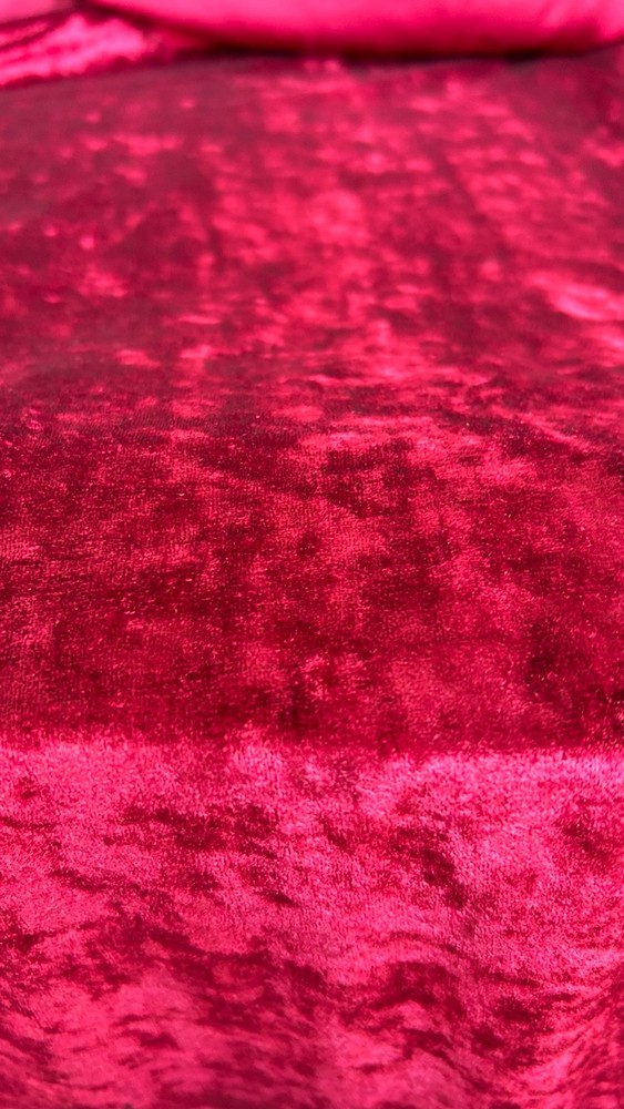 Burgundy color crushed Velvet Fabric By the Yard 50″ W