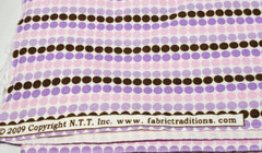 Fabric Tradition Fabric 2.75 Yards Polka Dots N.T.T. Inc. Purple Brown Pink