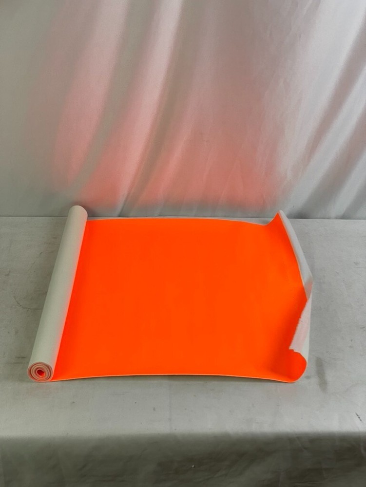 Neon Oramge Glossy Faux Leather Vinyl Upholstery 18″W X 54″L