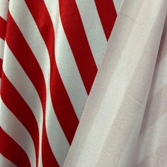 Emma RED/WHITE 1/2 Inch Stripes Printed Polyester Spandex 4-way Stretch Fabric