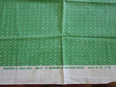 Marimekko MAIJA ISOLA ” MUIJA ” cotton fabric piece 137x67cm green x white