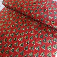 By The Yard ~ Christmas Fir Tree, RED Digital $3.99 Ships ANY Amount Of Fabric