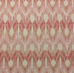BALLARD DESIGNS VERETA RED CREAM IKAT WOVEN MULTIUSE FABRIC BY THE YARD 55″W