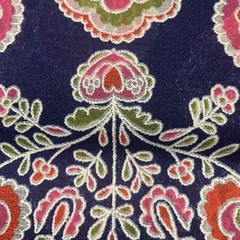 Vintage 60s 70s Translucent Mod Gothic Floral Specialty Fabric 86×45”