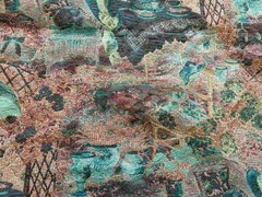 Vintage Romantic Scene French Country Tapestry Woven 26”x 38” Upholstery 2 Piece