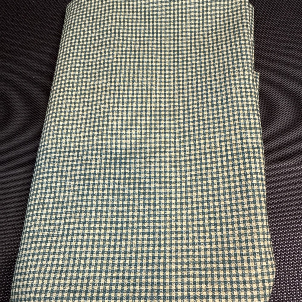 1+ Yds GREEN GINGHAM FABRIC Cotton Small Check 65 X 44”