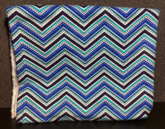 36″ x 41 1/2″ Snuggle Brand Flannel Jo-Ann Fabrics Blue Navy Teal, White Zig Zag
