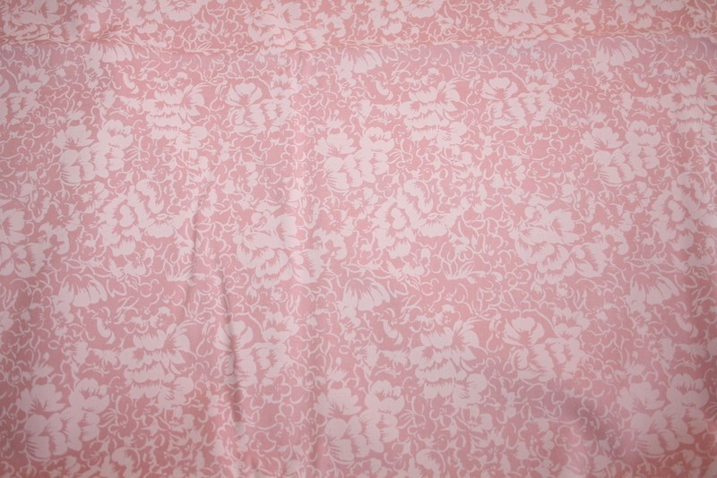 LIGHT PINK FLOWERS AND LEAVESES ON PINK – 100% COTTON FABRIC