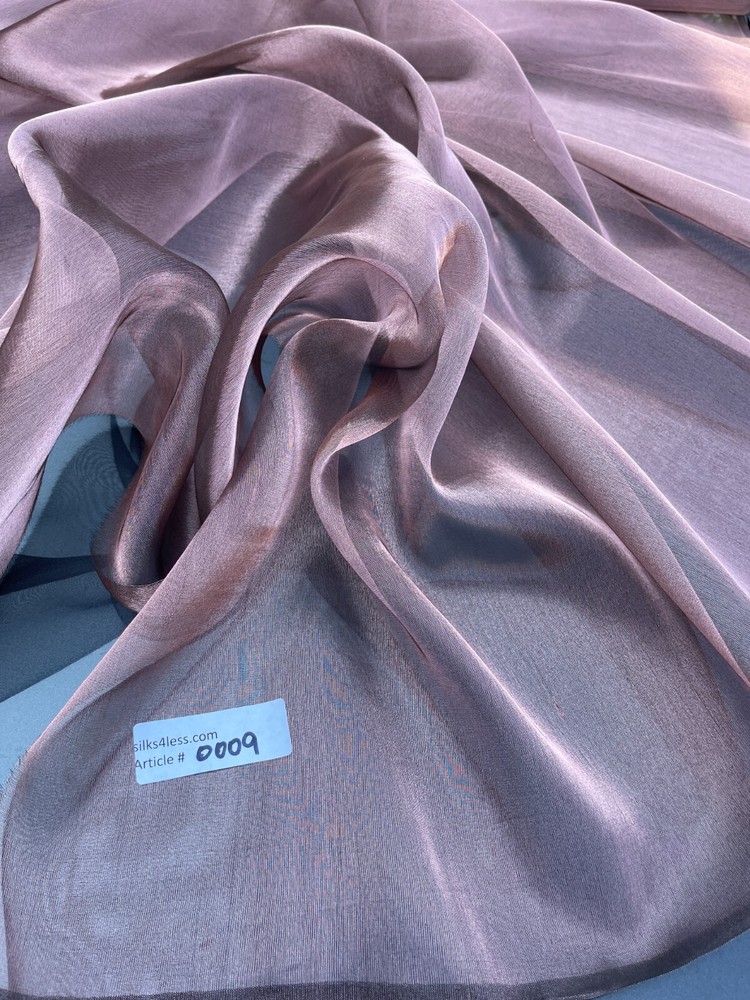 FABULOUS QUALITY SILK METALLIC ORGANZA PLAIN OR SILK TISSUE – BLACK/ COPPER!!!