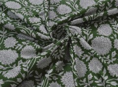 5 Yard Hand Block Floral Print Fabric Natural Handmade Cotton Indian Sanganeri