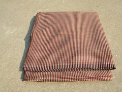 Beige Red Black Woven Tweed Wool Blend Sewing Fabric 58″ Wide 3 Yards Clothing