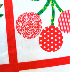Vintage Springmaid Cozy Cafe Cheater Quilt Fabric Spring Mills 70s Retro 21×22″