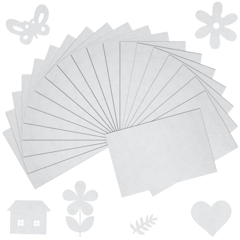 20 Pcs White 8×12 In 1mm Thick Premium Soft NonWoven Felt Fabric Sheets
