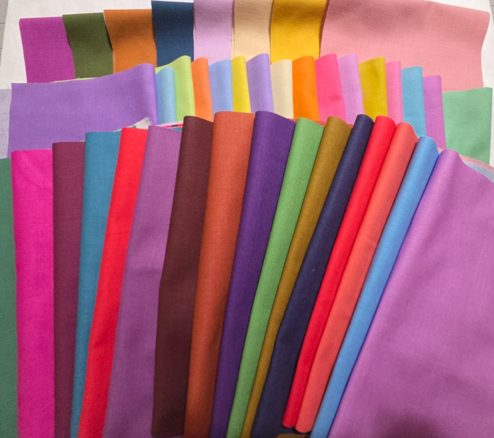 1 Lb. (Pound) Solid Fabric Scraps Pack 100% Cotton fabric lot – 40 Colors