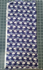 Sloth Cotton Fabric Navy Blue with Flowers very adorable NEW Unwashed