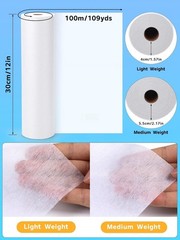 Iron-On Non-Woven Interfacing Fabric – White 11.6″ X 109yd for Quilting & Crafts