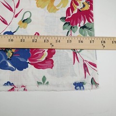 Vintage Feed Sack Fabric with Red Blue & Yellow Flowers 1 Yd & 33″ Long 35″ Wide