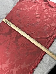 Red Floral Fabric Damasco Ruby Cotton 1.5 Yd x 57″ Remnant Fabric Upholstery
