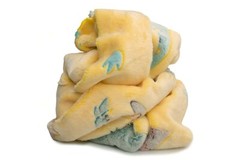 Peluche Minky stampate, brillando nel buio, Dinosauri su giallo 50 x 158 cm