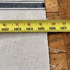 Grain Sack Fabric 56 x 105.5″ Grayish Tan With Black Stripes