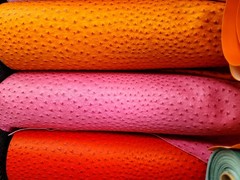 Red Vinyl Ostrich Fabric Sold By The Yard Textured Embossed Upholstery Crafts