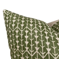 Carolina Irving 2 Yards Amazon Leaf Green Linen Hand-Painted Fabric Designer