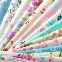 Assorted Flower Patterns Cotton Fabric Squares – 50pcs 10×10 for DIY Projects