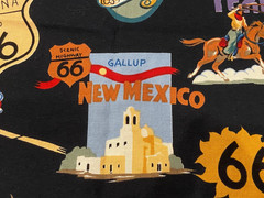 ROUTE 66 ~ Alexander Henry Fabrics ~Vintage Travel Landmarks Cotton Fabric 1 yd