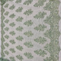 Bridal Sequin Lace Floral Embroidery Polyester Mesh 51 Inch Wide Fabric