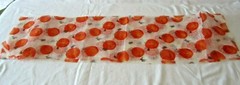 Vtg Glitter Orange Pumpkin Black Spider White Web Clear Netting Fabric