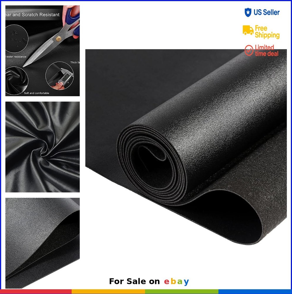 Faux Leather Fabric 54×72 Inches 1.2mm Thick PU Vinyl Upholstery by Yard for