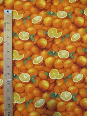 ORANGES REALISTIC SLICED ORANGE FRUIT FOOD COTTON FABRIC FQ