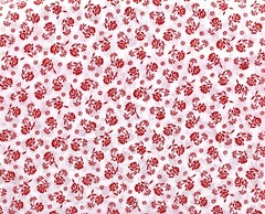 Scattered Red Roses Fabric,White,Small Red Roses,44″ x 42″