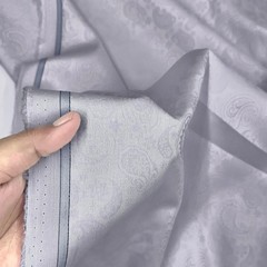 Grey Paisley Floral Jacquard Shirting Fabric Luxury Dressmaking Textile 58″ wide
