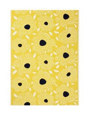 IKEA BUSKOPUNTIA FABRIC 100% COTTON ABSTRACT FLORAL GOLDEN-YELLOW MLT 59″ x 118″