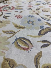 3 Yards Rosa Bernal Collection Hand Printed Fabric Linen Floral 🌸RB132 $600/yrd