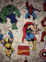 Marvel, Hulk, Iron Man, Spiderman Cotton Fabric 1/2 Yard (18 By 44”) New