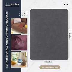 Azobur Velvet Repair Patch,Self-Adhesive Rectangular 8" x 11", Gray