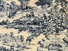 Fabric by the meter and tablecloths | Toile de Jouy model 2 various colors | height 305cm