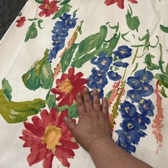 Vtg TEXOPRINT Fabric Original Design 361/8 Floral Watercolor Netherlands 2.5 Yd