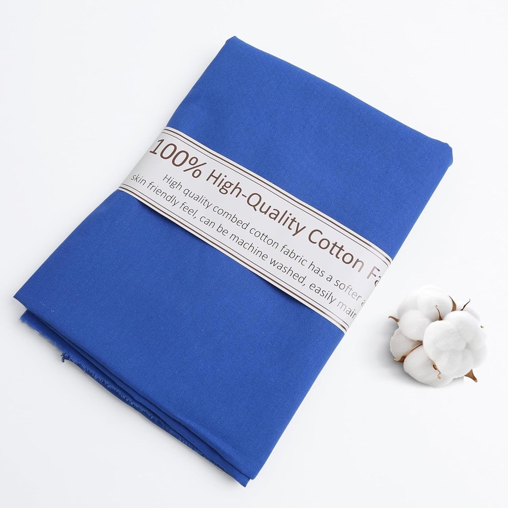 FFPDYBEST Sapphire Blue Cotton Fabric, Natural 100% 5 Yards,