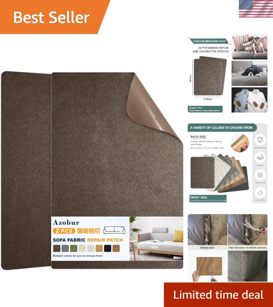 Couch Patch Repair Fabric,Microfiber Fabric, Self-Adhesive, for Sofa Repair and