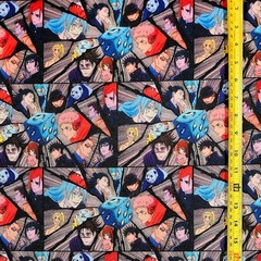 JUJUTSU KAISEN DICE COLLAGE ANIME 1 YARD FABRIC ( 36″ X 58″ ) BRAND NEW