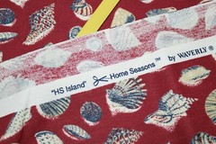 Sewing Fabric Home Dec Decor 46″ x1/2 yd Waverly HS Island Seashells Shells