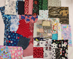 Fabric Scrap Bundle Cotton Quilting & Novelty Prints for Small Projects & Crafts