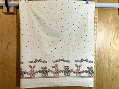 Daisy Kingdom Tisket Tasket Bear Bunny Bows Double Border Cotton Fabric 45″ x36″