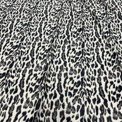 Black & White Animal Print Leopard Stretch Spandex Fabric by Yard for Swimwear