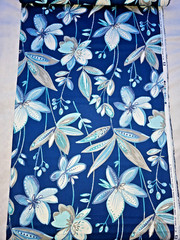 Richloom Outdoor Fabric Coastal Blue Tropical Floral – 4+3/4 Yds – 1 Piece